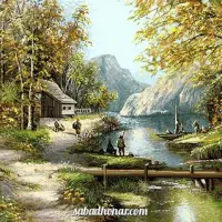 تابلو فرش زیبا از منظره طبیعت