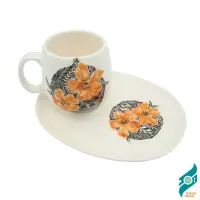 ماگ و زیرماگی سرامیکی مهر شقایق