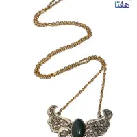 گردنبند عقیق و برنج طرح پروانه