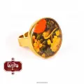 انگشتر گل و مرغ مدل دایره